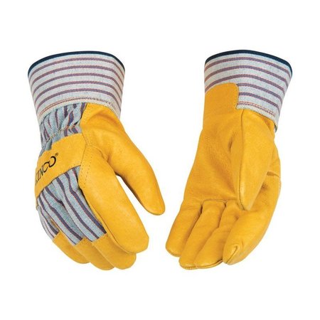 KINCO Men's Indoor/Outdoor Palm Gloves Yellow L 1 pair 1917-L